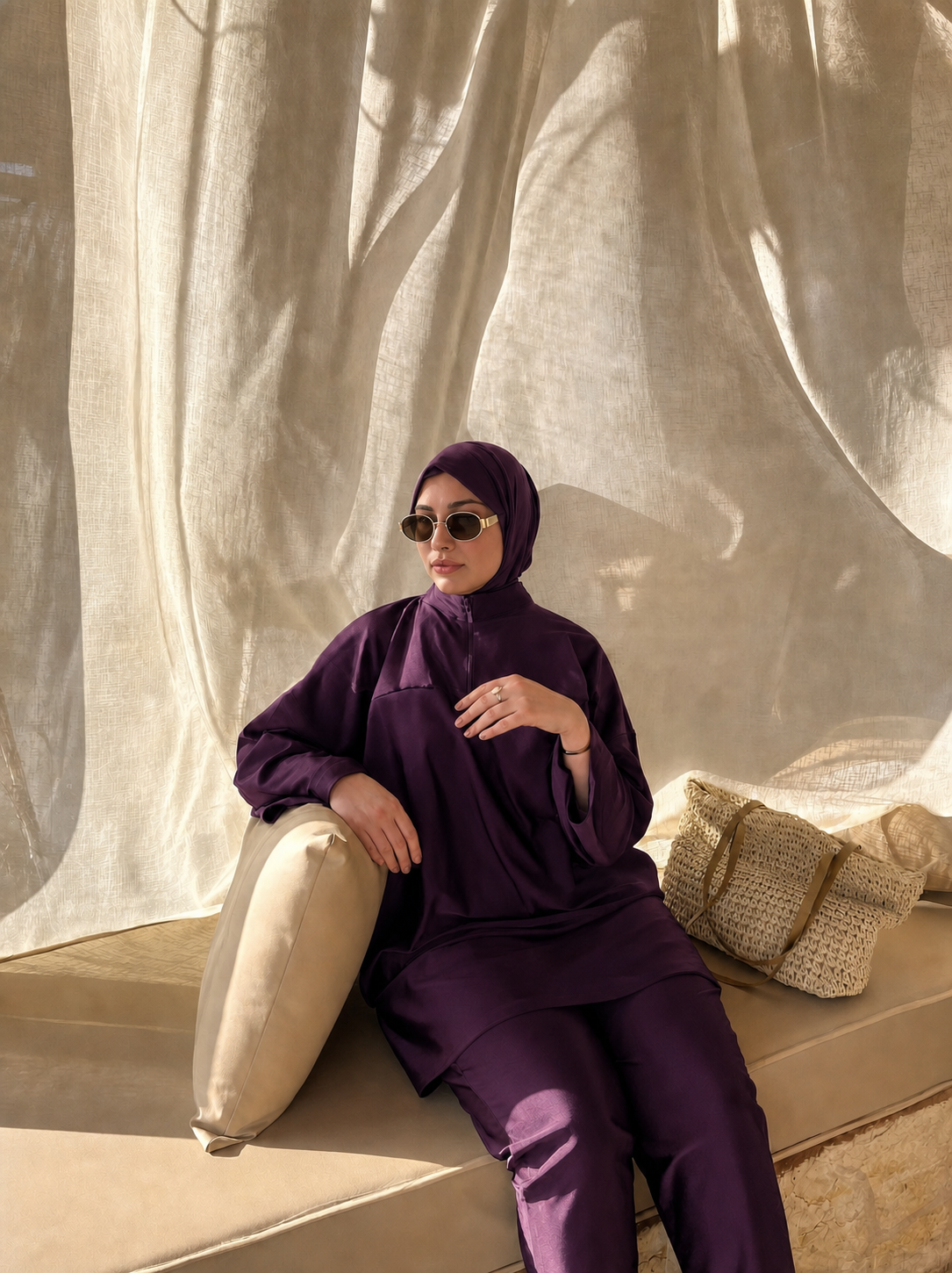 Brise satin Aubergine