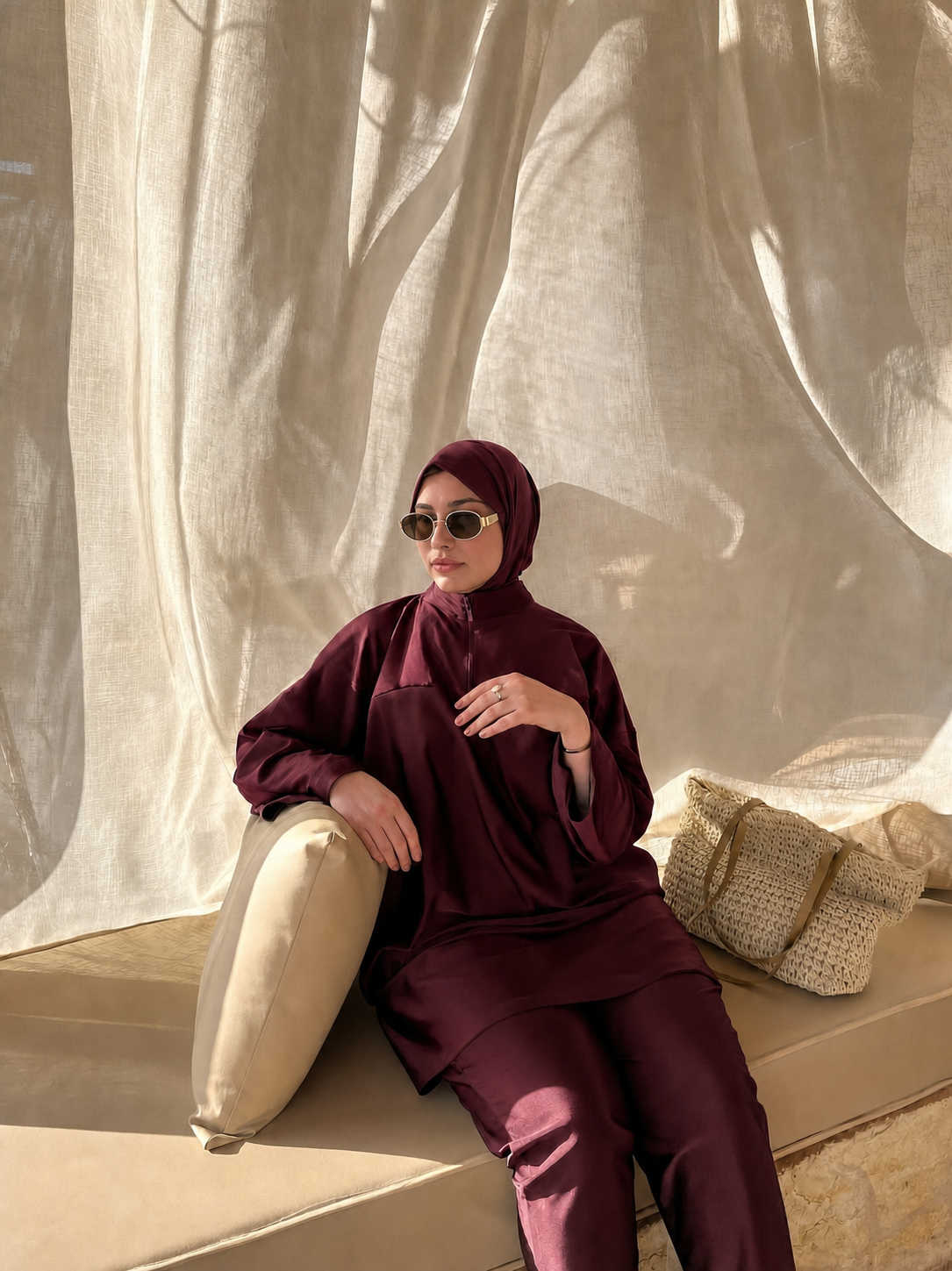 Brise satin Bordeaux