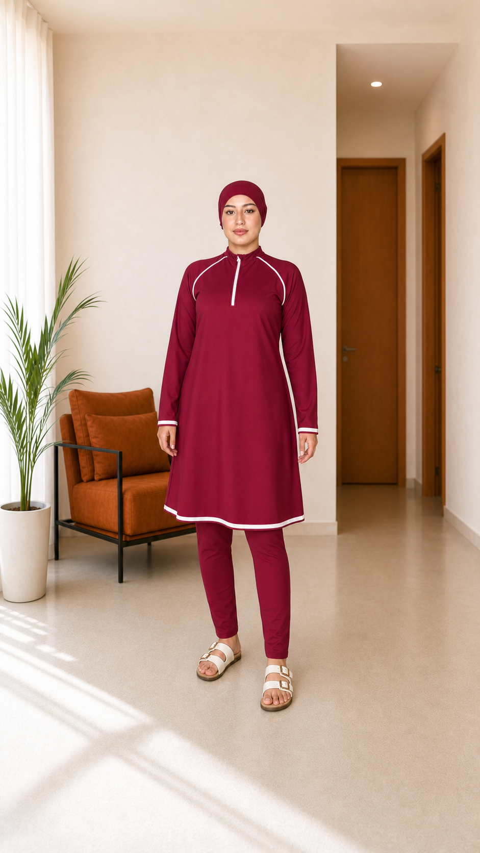 Maillot de bain couvrant Lagune — Bordeaux