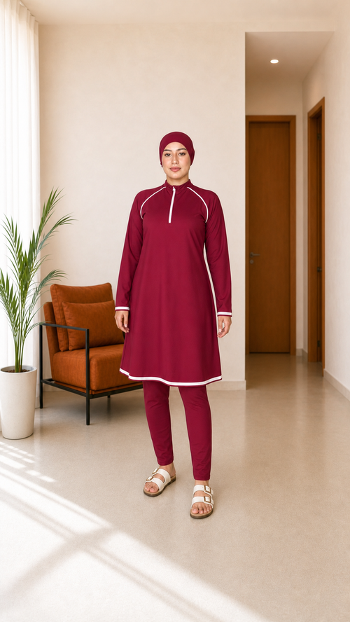 Maillot de bain couvrant Lagune — Bordeaux