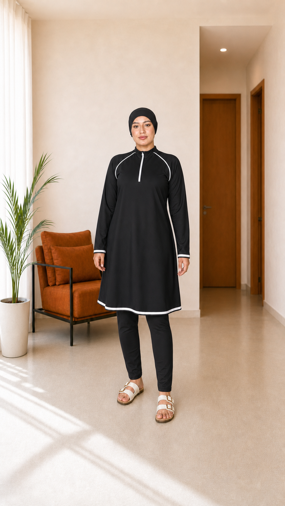 Maillot de bain couvrant Lagune — Noir