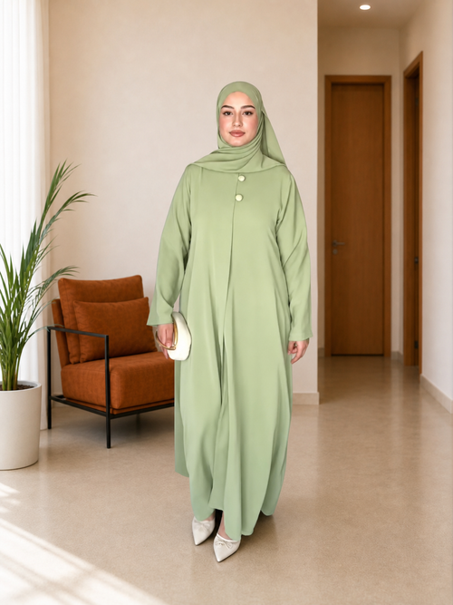 Abaya & Châle Doha Mode - Vert sauge