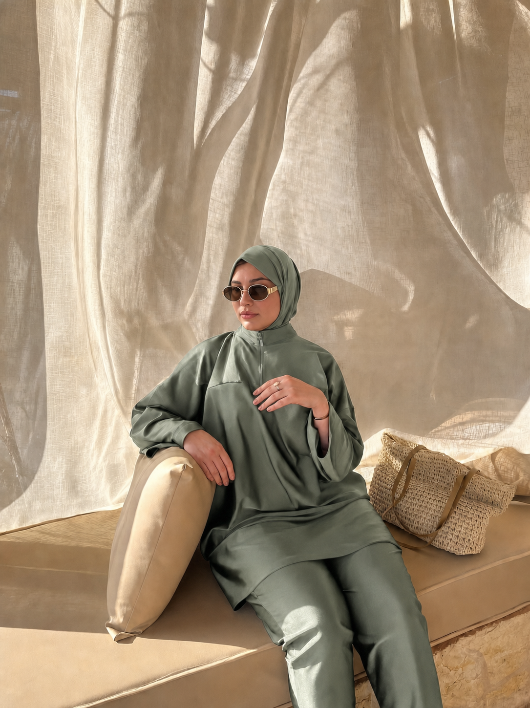 Brise satin Vert sauge